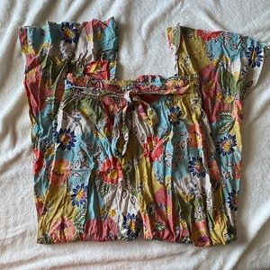 See You Monday Wide Leg Mulicolor Floral Pants